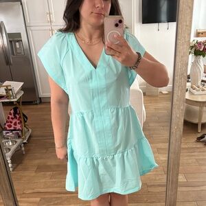 NWT Vineyard Vines Aqua Striped V-Neck Dress